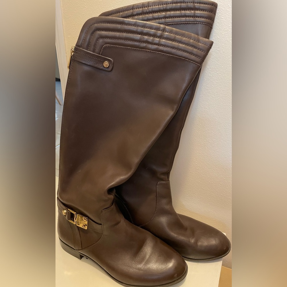 Ann Klein Riding Boots; dark brown.